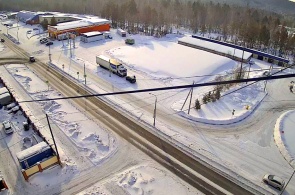The intersection of Mira Avenue and Engels Street. Ust-Ilimsk webcams