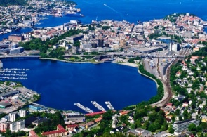 View from mount Ulriken. Panoramic webcam of Bergen online