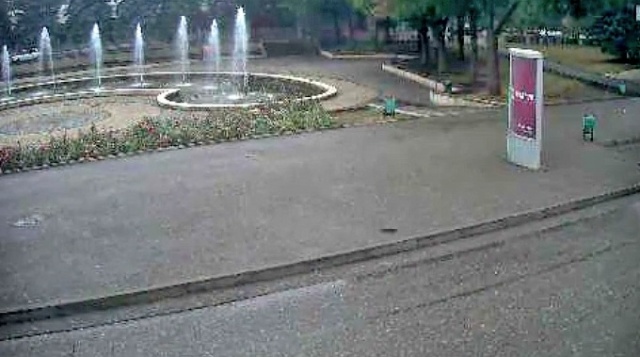 The fountain at the center of the Horseshoe. Pyatigorsk webcam online