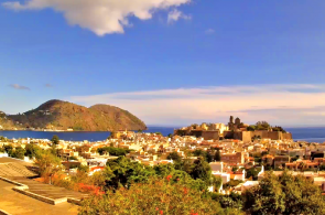 View of the Cathedral and the Castle. Lipari webcams online