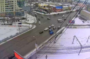 View of the intersection of streets of Lenin and Uritsky. Webcam online in Voronezh
