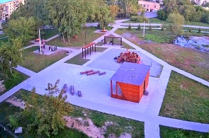 City square in Zauralsky. Webcams Yemanzhelinsk