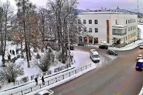 Crossroads of Karelskaya - Lenin streets. Webcams Sortavala online