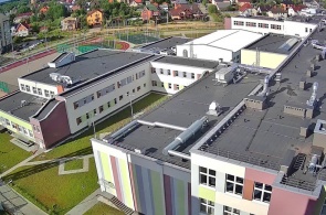 Construction of a school on the street. Dawn. Kind3. Webcams Kaliningrad