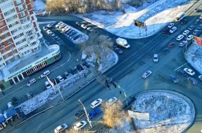 The intersection of Transportnaya Street and Pobedy Avenue. Orenburg webcams