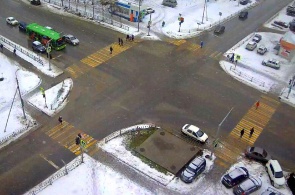 Web camera overlooking the intersection of Omsk streets - Friendships of the Peoples in real time