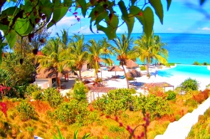 View of the Zanbluu Beach Hotel pool. Zanzibar webcams