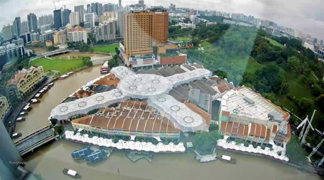 Shopping and entertainment complex by the river Clarke quay. Webcam Singapore online