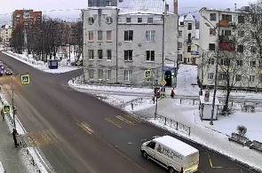Pedestrian crossing on Karelskaya street. Webcams Sortavala online