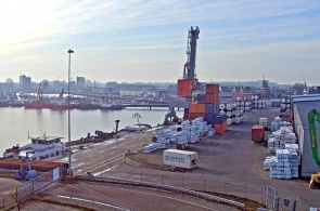 Sea port of Delfzijl. Webcam Groningen online