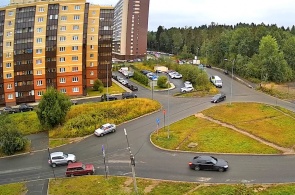 Crossroads of Petrov - Kemskaya streets. Webcams Petrozavodsk