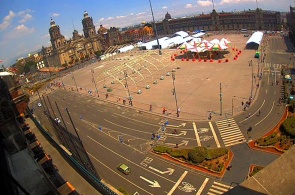 Constitution Square (El Zocalo). Webcam Mexico city online