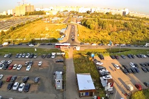 The intersection of Tsentralnaya Street and Kudrovsky Proezd. Webcams Kudrovo