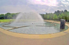 The fountain in the Park Nagyerdei. Webcam Debrecen online