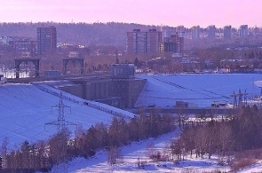 Web camera with view of the dam of the Irkutsk hydroelectric station. Webcam Irkutsk online