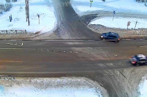Crossroads of Dzerzhinsky - Solunin streets. Webcams Medvezhyegorsk online
