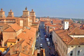 View of the Estense castle. Webcams Ferrara