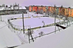 Sports ground near school # 1. Webcams Medvezhyegorsk online