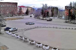 Lenin Square. Webcam of the city of Apatity online