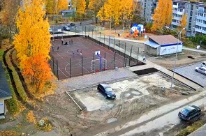 Sports ground on Kaymanova. Webcams Suoyarvi