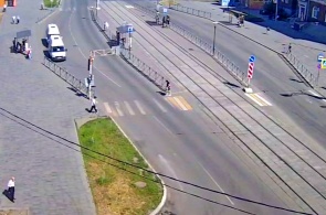 Square in front of the construction college. Angle 2. Webcams of Novotroitsk