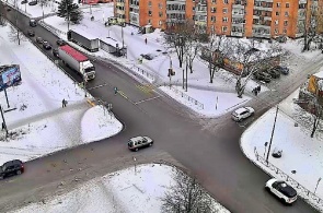 Crossroads of Bondarev - Pobeda streets. Webcams Sortavala online