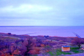 Pink lake. Webcams Genichesk