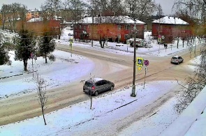 Crossroads of Lenin - Pushkin streets. Webcams Pitkyaranta online