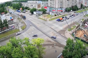 Crossroads of Leningradskaya - Petina streets. Webcams Vologda