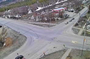 The intersection of Fersman - Kozlov . Webcam of the city of Apatity