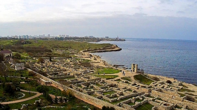 Chersonesos, the site. Sevastopol in real time