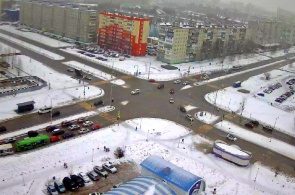 Web camera overlooking the intersection of streets International - Chapaeva