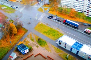 Crossroads of Krikkovskoe highway with Vorovskogo street. Webcams Kingisepp