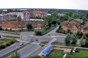 The crossroads of streets Popova and Astronauts. Udomlya online webcam