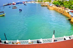 Stone city. Forodani embankment and harbor. Zanzibar webcams