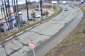 Zarechnaya street entrance to the city. Angle 1. Webcams Yakhroma online