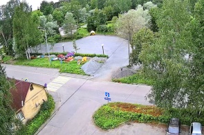 Children's playground on Sovetskaya street. Webcams Lakhdenpokhya