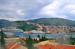 Panorama of the cargo port. Dubrovnik webcams online