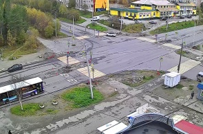 Crossroads of Warriors Internationalists and Sidorenko streets. Webcams of the city Apatity