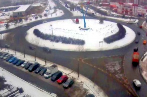 The intersection of Peace and jubilee. Webcam Mytishchi online