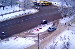The intersection of Vokzalnaya and Fabricius. Pskov webcams