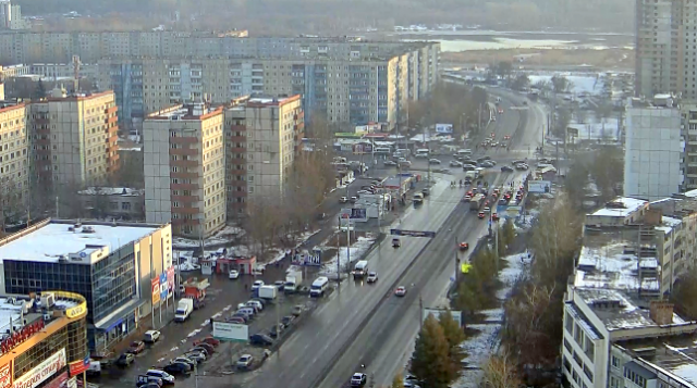 The intersection of Guard - Plehanova in Chelyabinske
