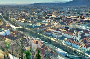 Panorama of the city. Webcams Graz