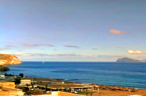 View of Canneto Beach, Panarea and Stromboli. Lipari webcams online