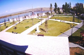 A view of the obelisk Center of Asia. Kyzyl web camera online
