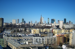 Panorama of the city. Warsaw in real-time