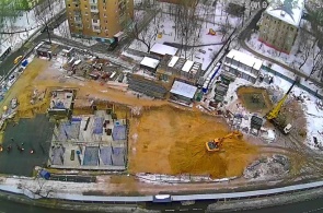Street Labor. Construction view. Webcam Mytishchi online