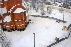 Construction of the temple. Webcams Nazarovo