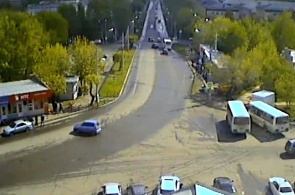 Airport terminal street. Krasnoyarsk webcam online