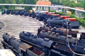 Park of railway history. Webcam Budapest online